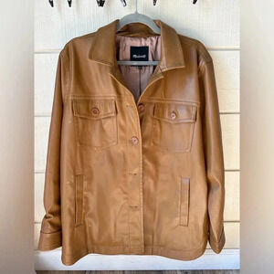 Madewell Vegan Leather Chore Jacket brown women’s size large